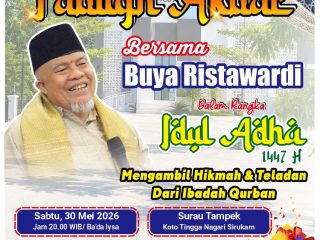 Sambut Idul Adha 1447 H, Surau Tampek Gelar Tabligh Akbar Bersama Buya Ristawardi