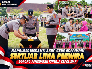 Kapolres Meranti AKBP Gede Adi Pimpin Sertijab Lima Perwira, Dorong Penguatan Kinerja Kepolisian